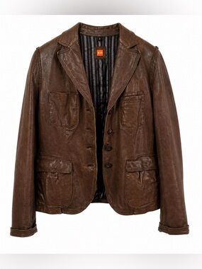 BOSS Leather Blazer 🤎
